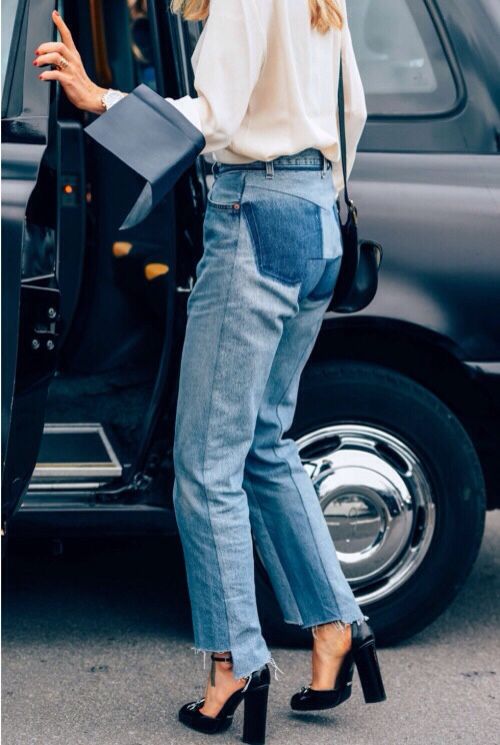 patchwork jeans trend