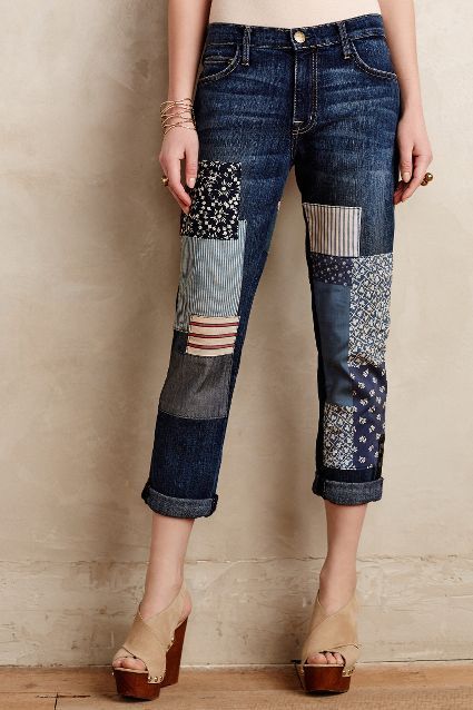patchwork jeans trend
