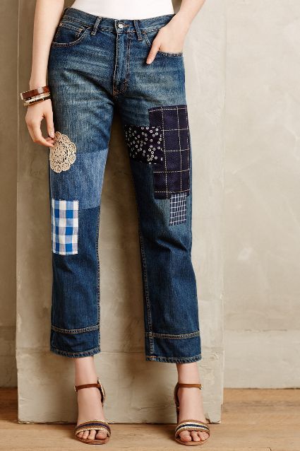 patchwork jeans trend