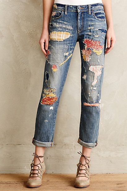 patchwork jeans trend