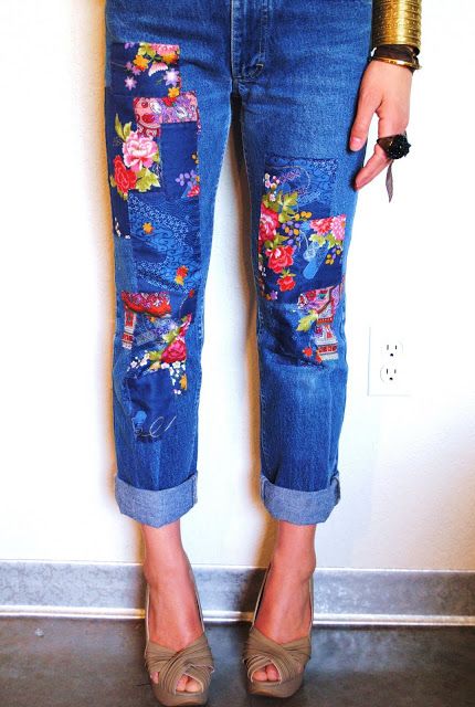 patchwork jeans trend