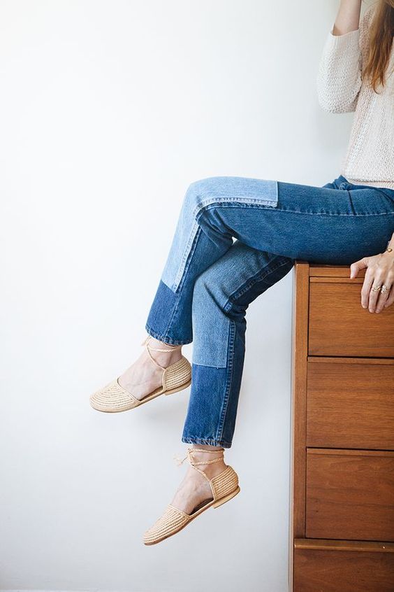 patchwork jeans trend