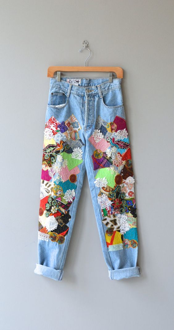 patchwork jeans trend