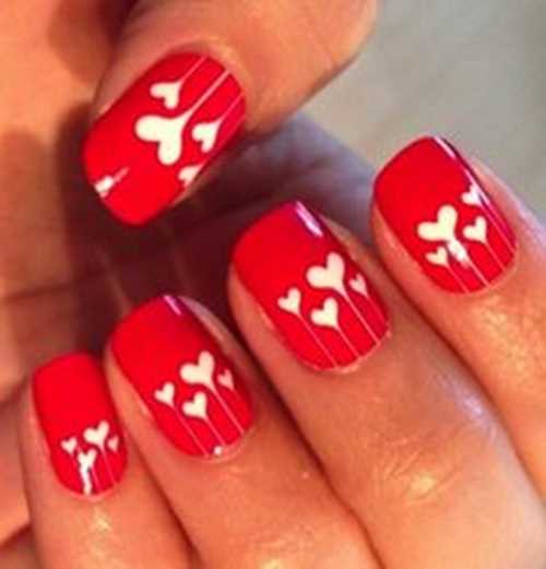 unghie rosse decorate