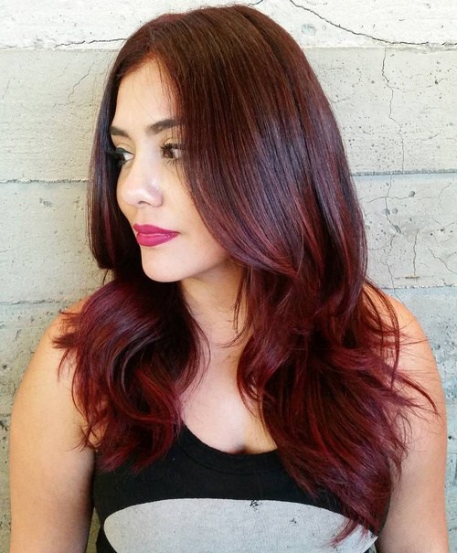 19 burgundy balayage hair
