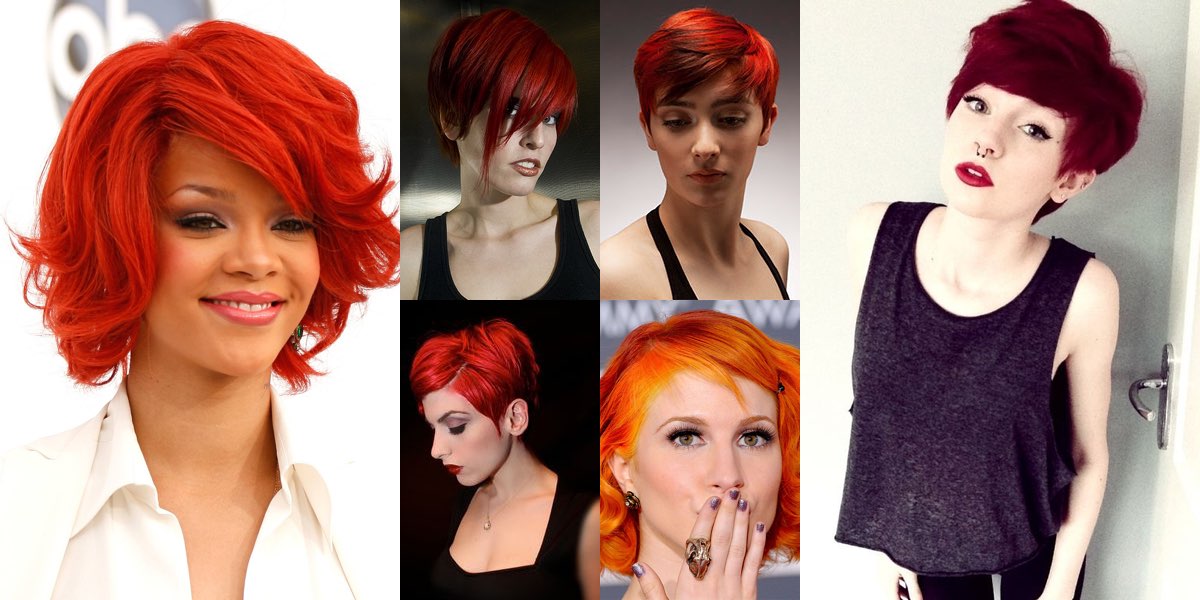 Capelli rosso acceso corti