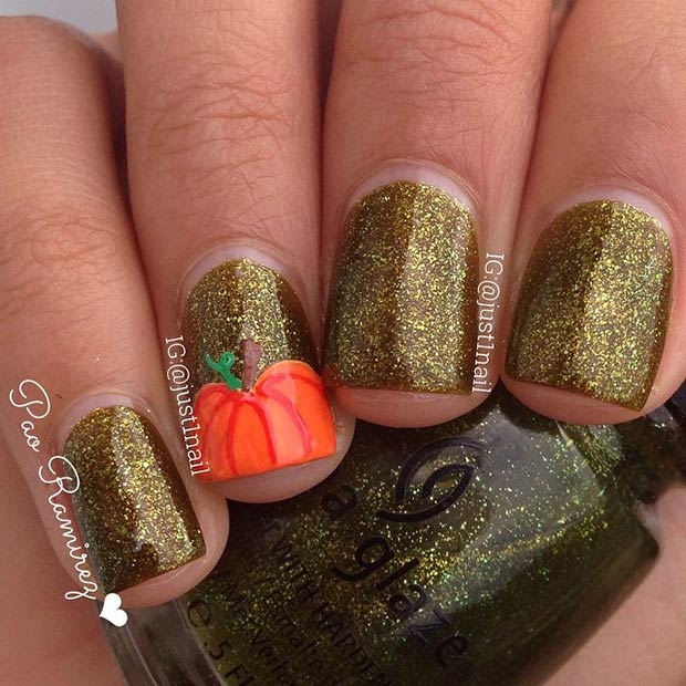 6-pumpkin-accent-nail