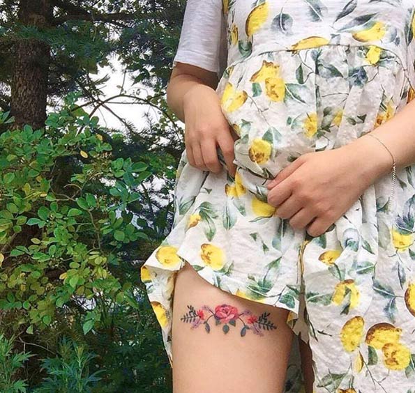 elegant-floral-thigh-tattoo