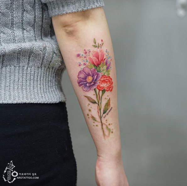 floral-bouquet-tattoo-design