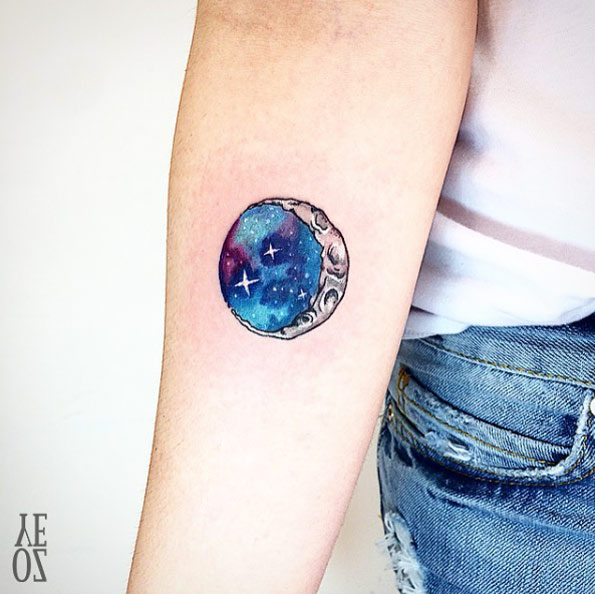 space-moon-tattoo