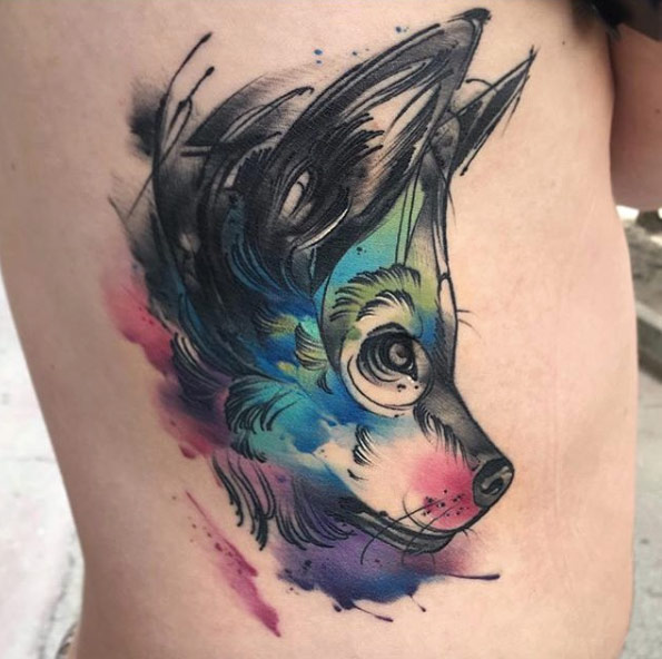 watercolor-wolf-tattoo