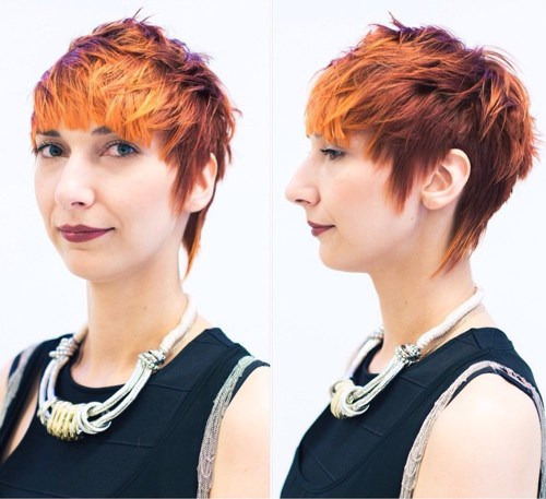 2-fire-hued-haircut - CapelliStyle