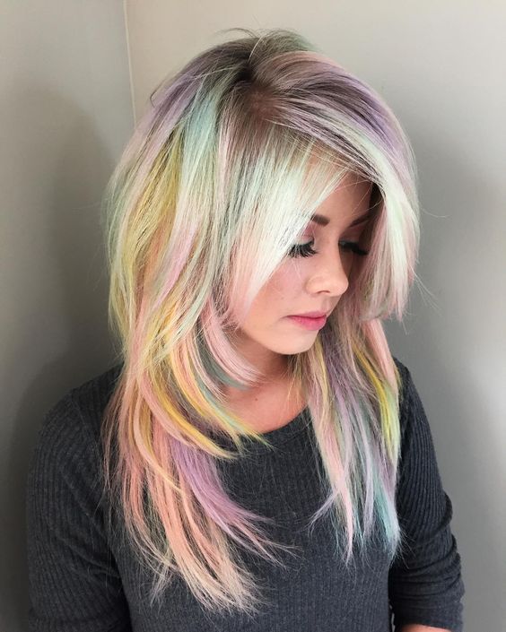 blondeandpastelrainbowhair CapelliStyle