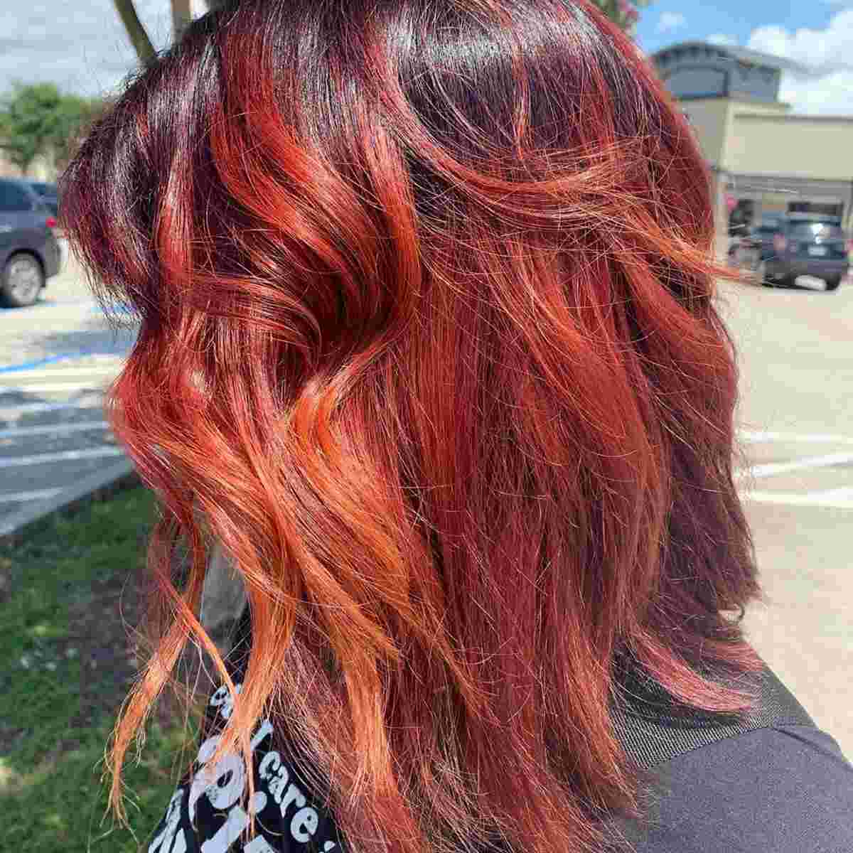 Red balayage