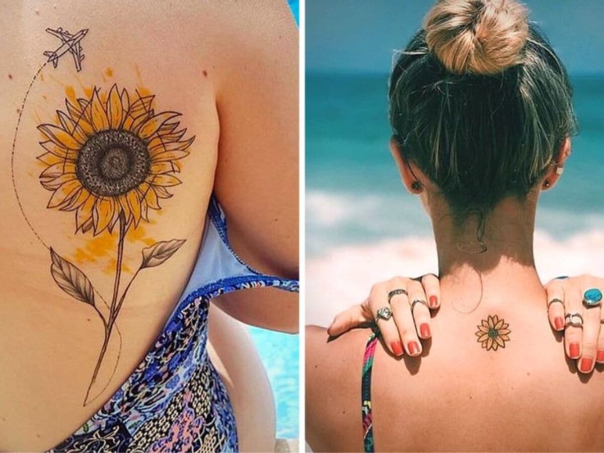 photo Caviglia Girasole Disegno Tattoo Stilizzato tatuaggi con girasole significato e