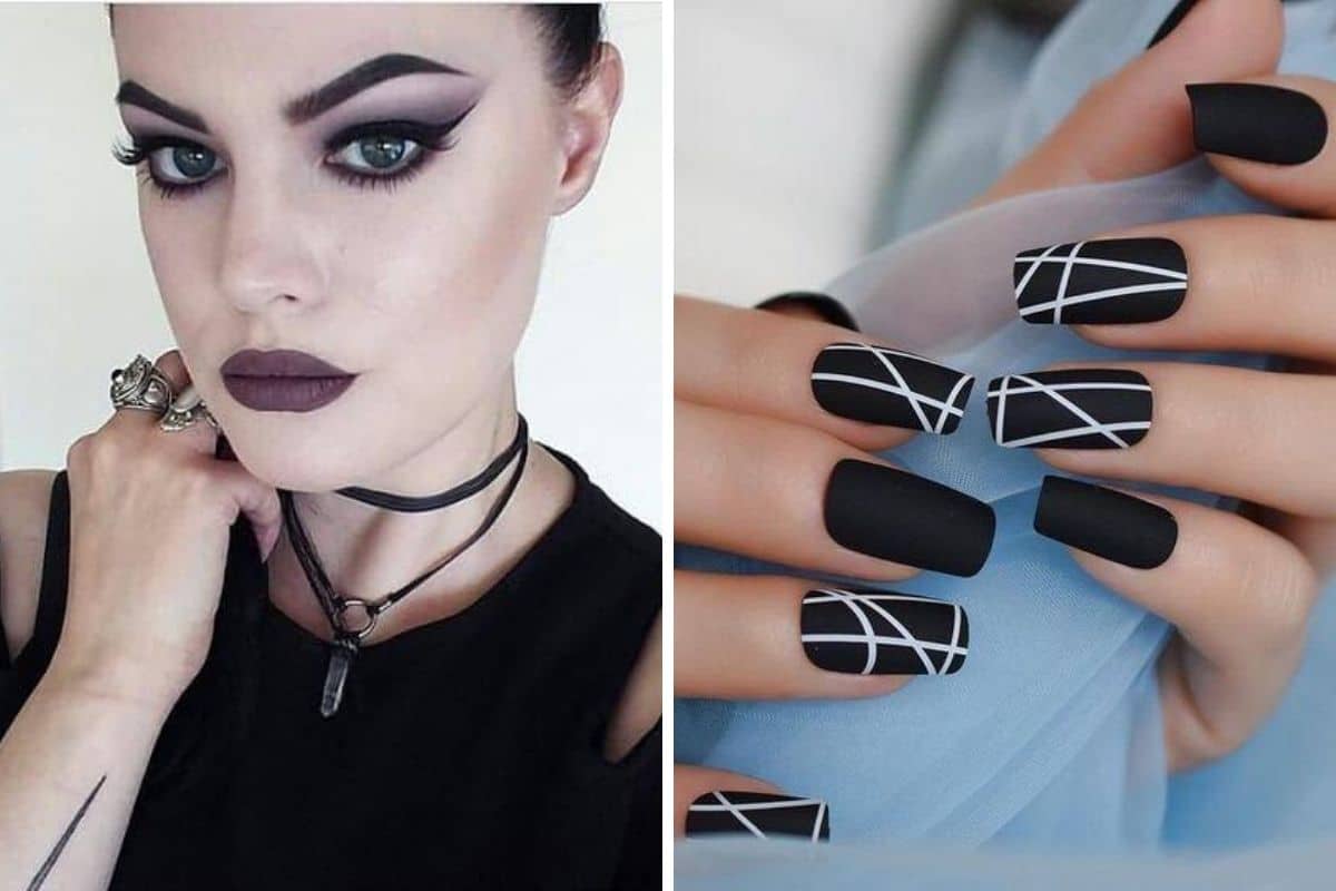 nail art make up scuro