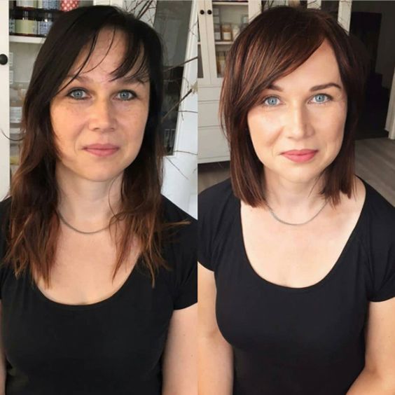 prima dopo viso lungo