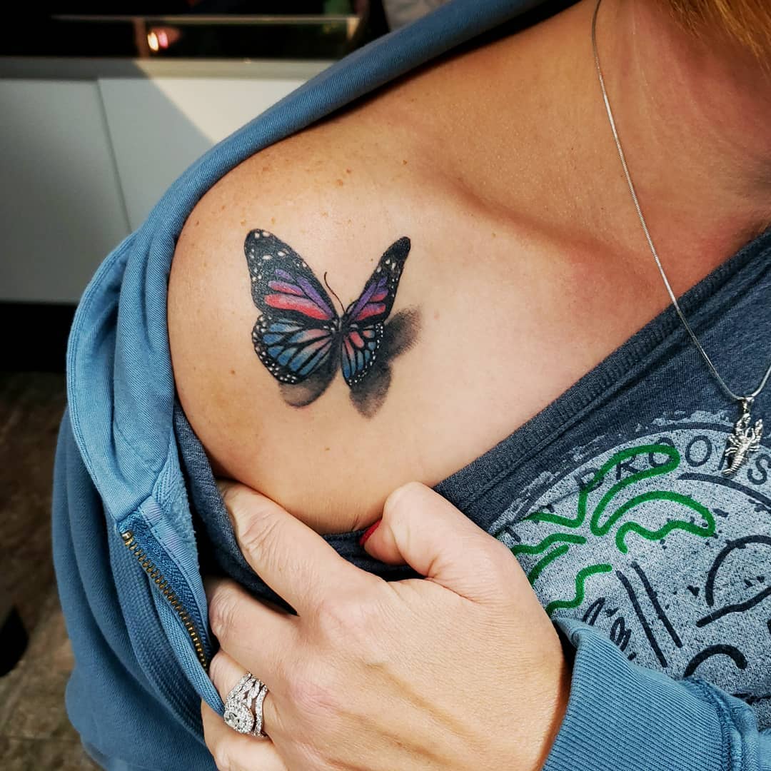 tatuaggio farfalla 3d