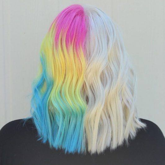 capelli arcobaleno meta e meta