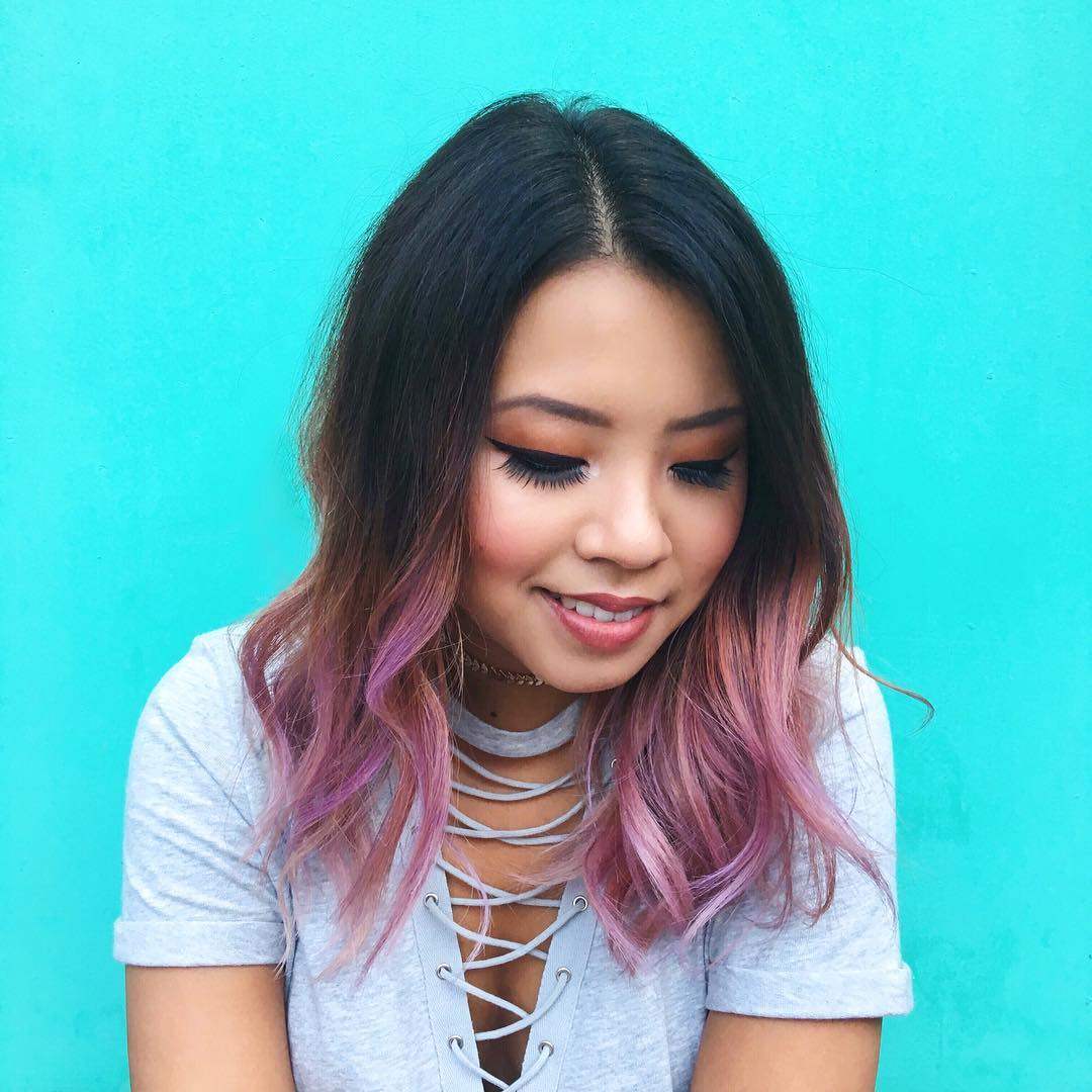 capelli rosa sulle punte