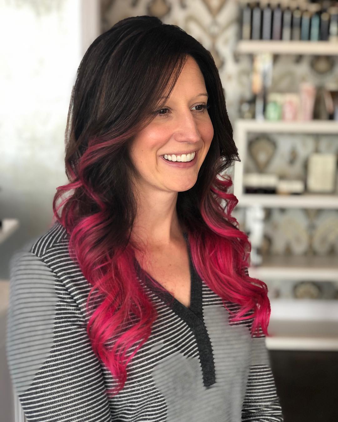 capelli rosa sulle punte 