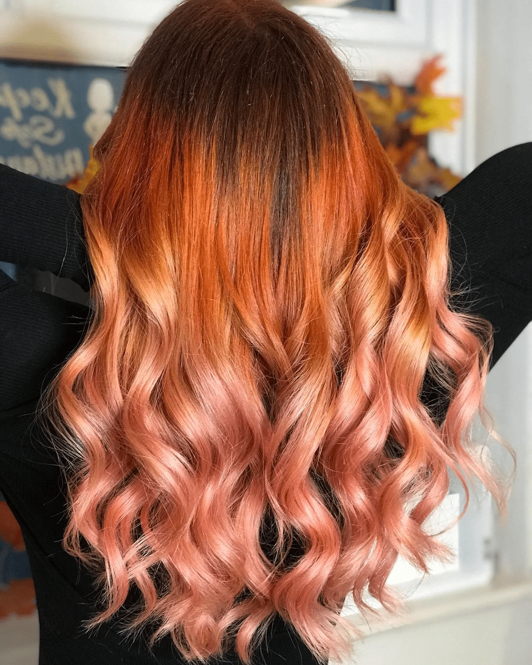 capelli rosa sulle punte