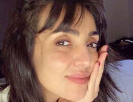 ambra angiolini look capelli fisico reggiseno