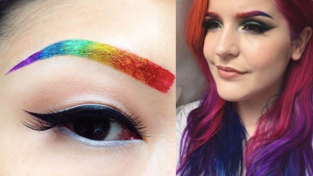 Sopracciglia arcobaleno, una moda che si diffonde tra i giovani