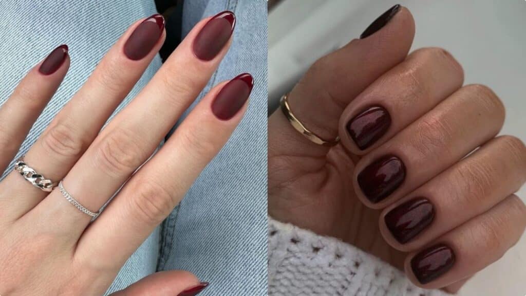 Unghie cherry moka: il colore che fa impazzire le mani invernali
