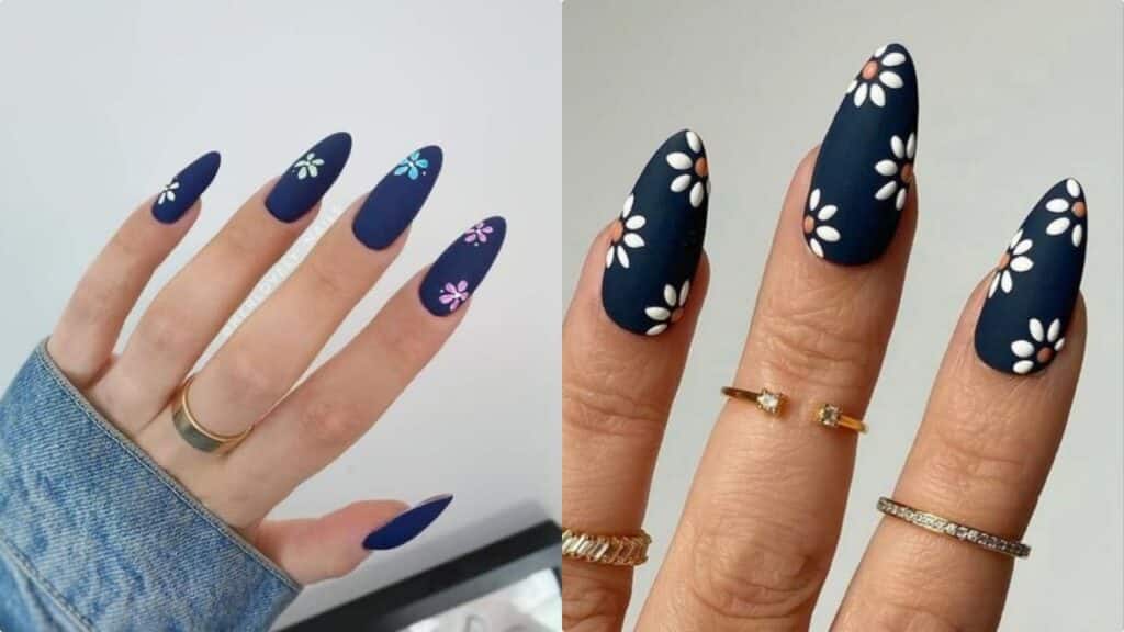 Blu Notte con Dettagli Floreali