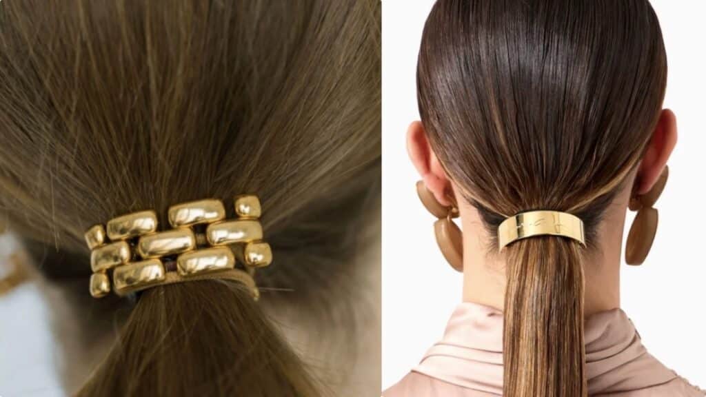 Fermacoda gioiello dorati: l'ultimo trend accessori capelli Primavera 2024