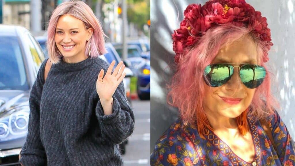 Signore con i capelli colorati: spopola il rosa Big Babol