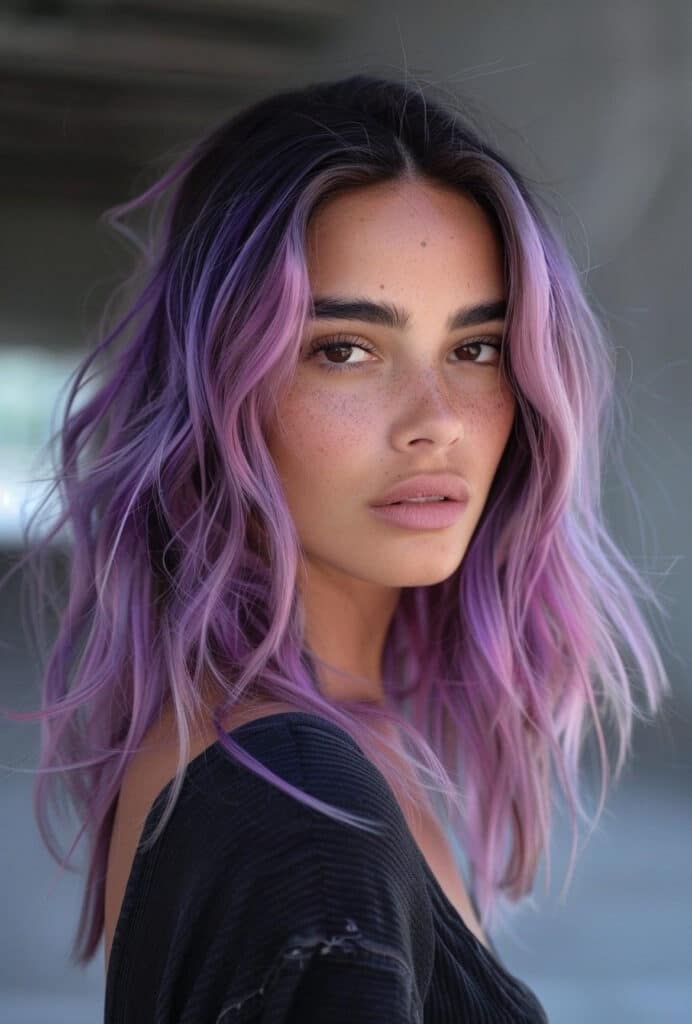 Vivid purple hair 
