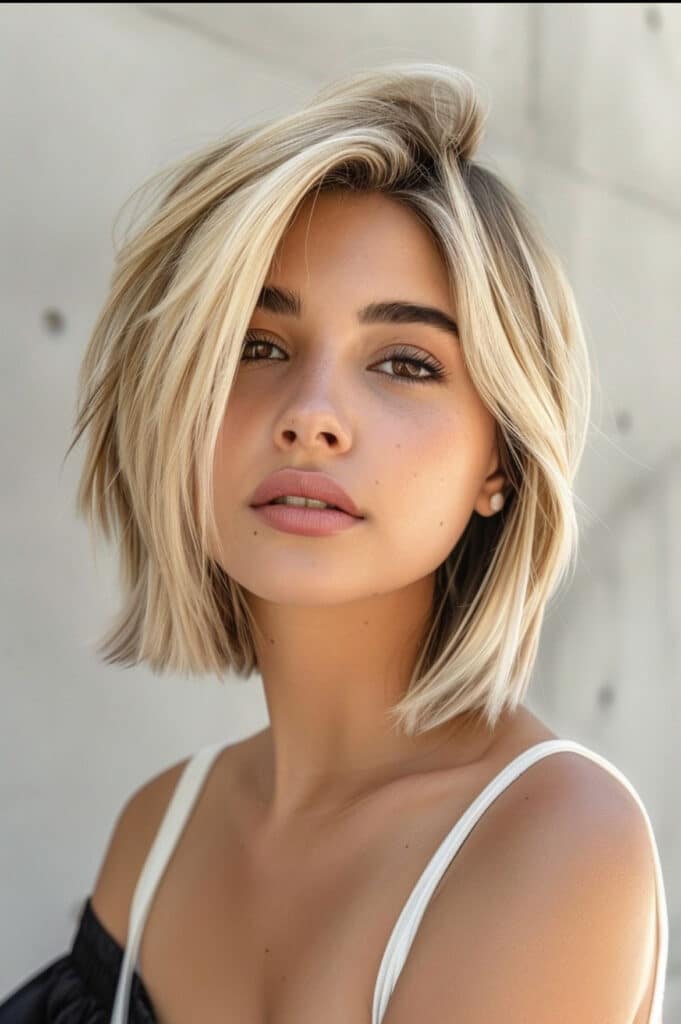 Taglio capelli medio biondi