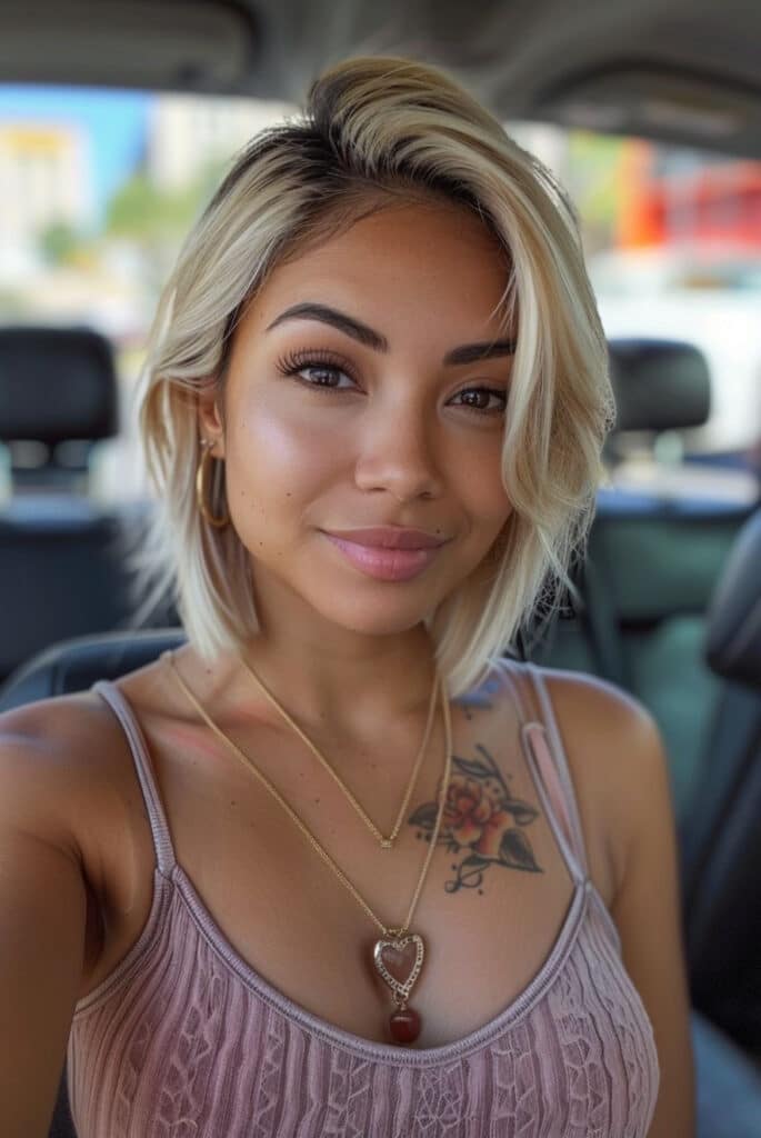 Taglio capelli medio biondi