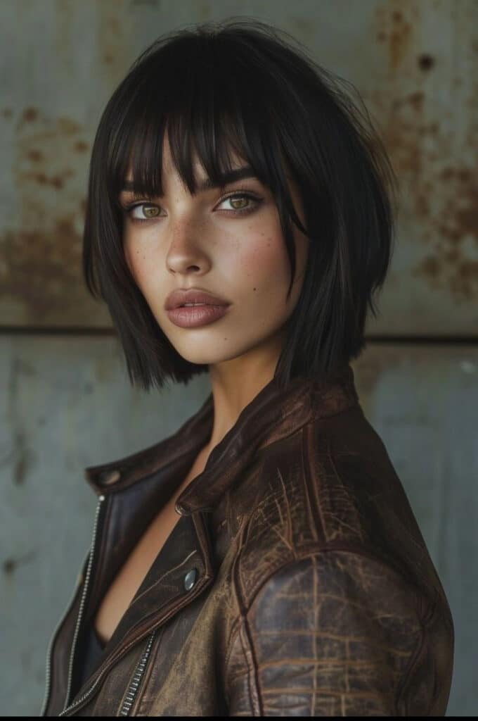 Bob cut with bangs 