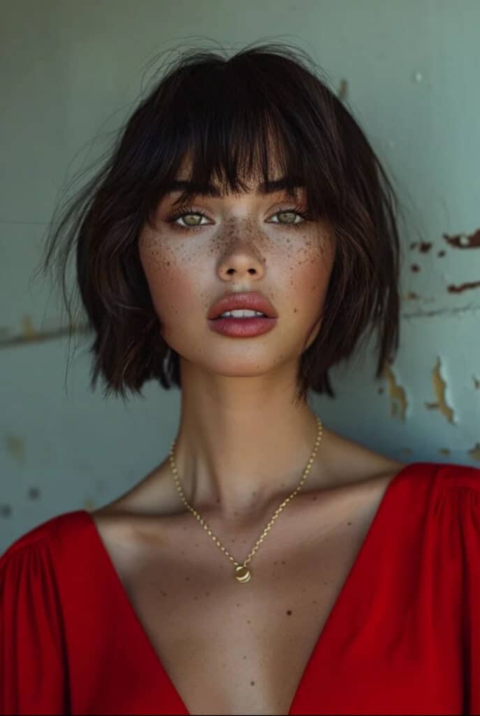 Bob cut with bangs 