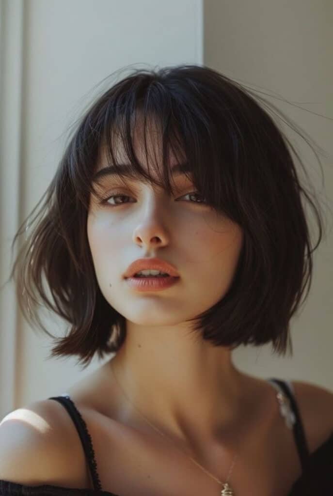 Bob cut with bangs 