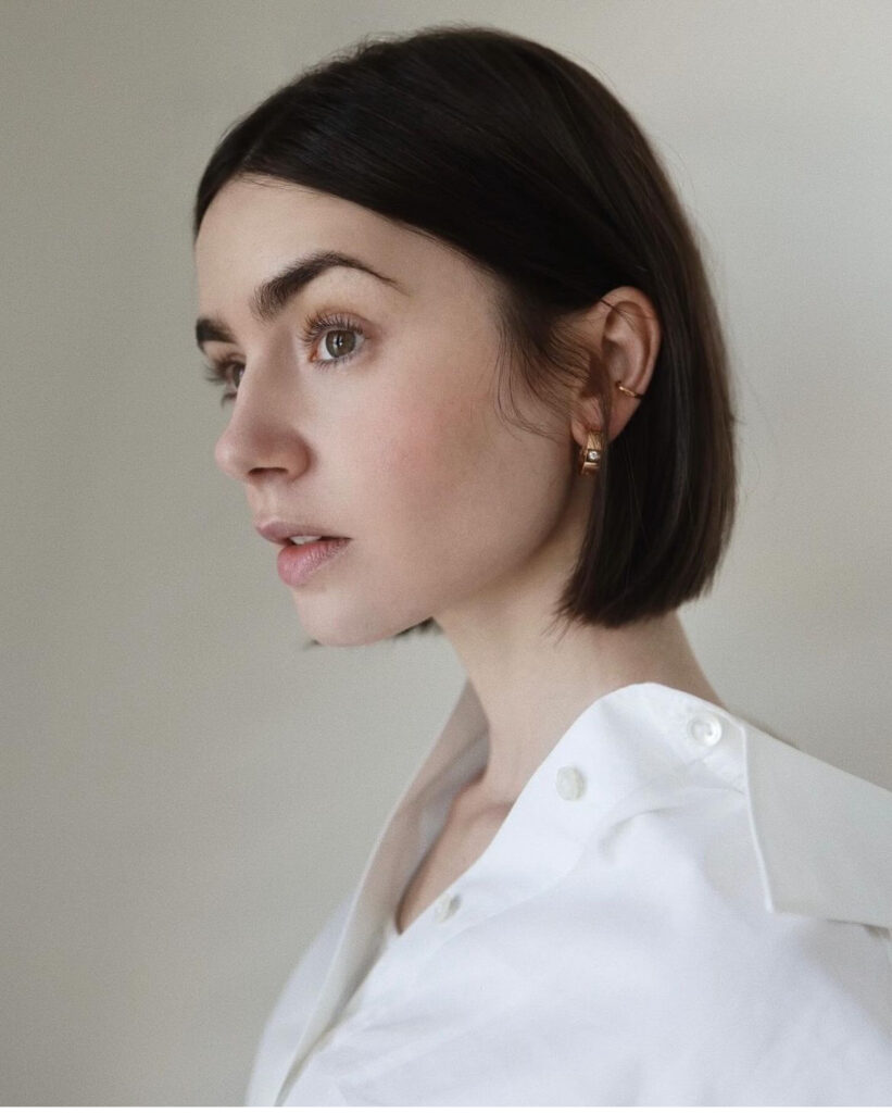 taglio capelli di Lily Collins