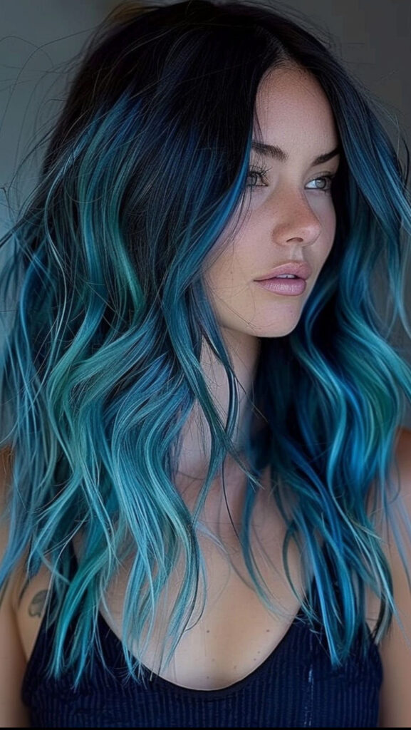 capelli blu e verdi