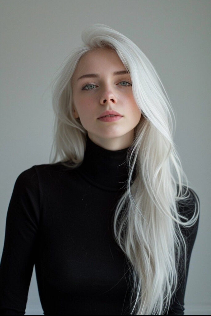 silvery gray hair