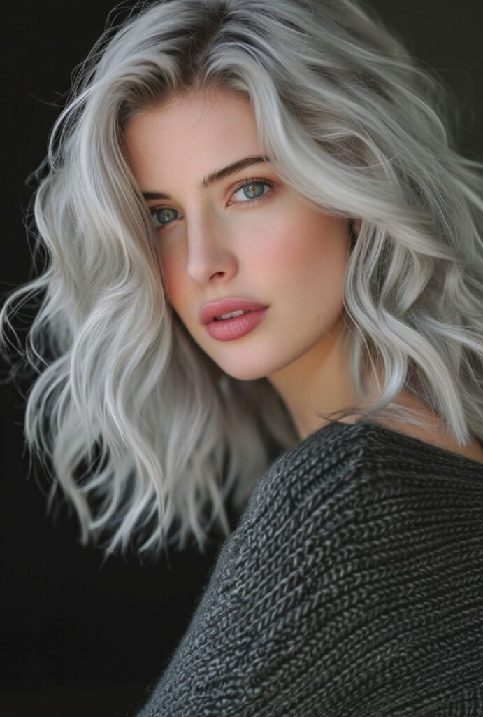 silvery gray hair