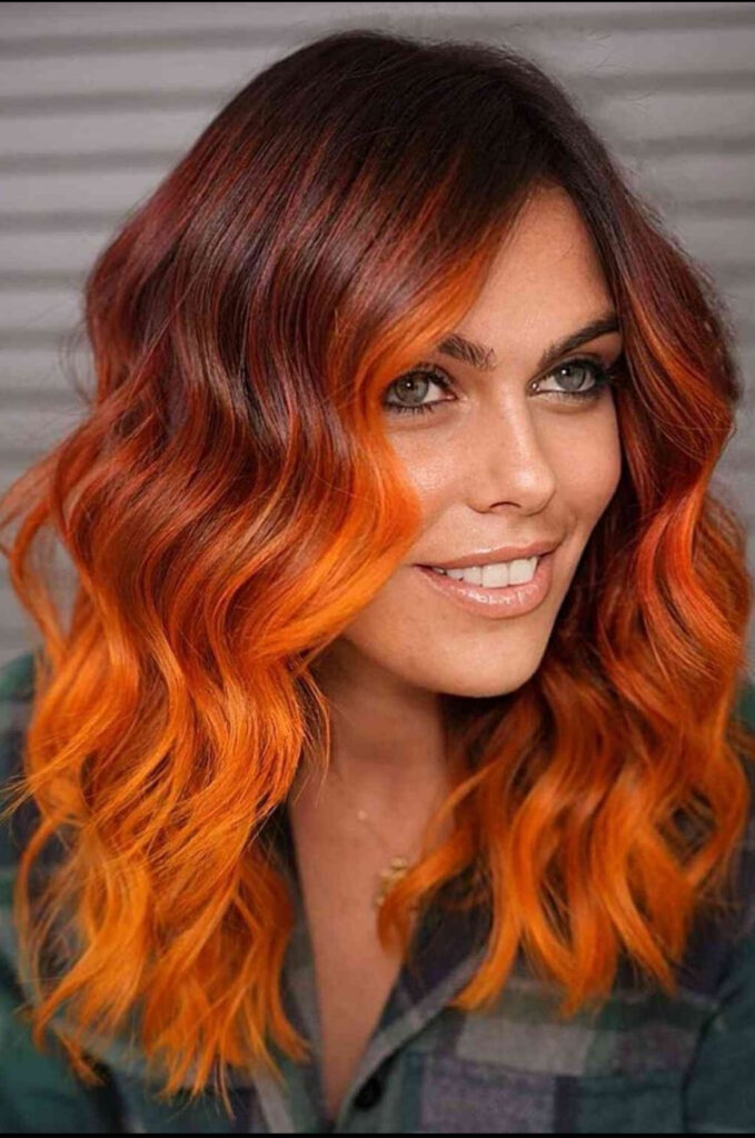 red and orange ombré
