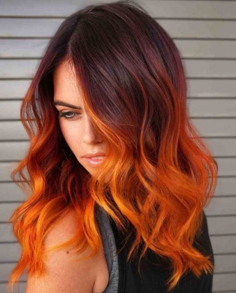 red and orange ombré