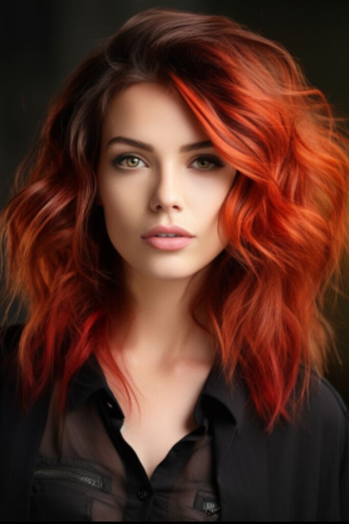 red and orange ombré