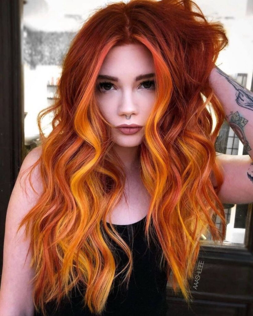 red and orange ombré