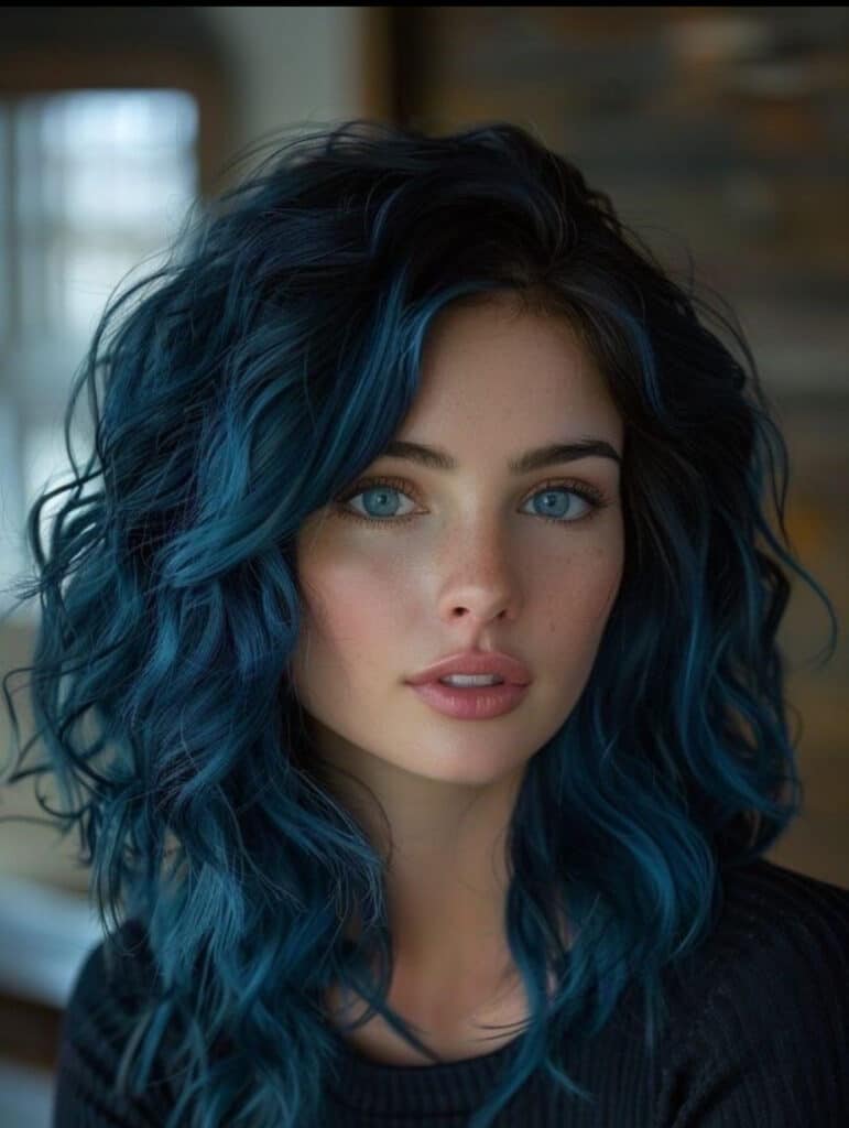 capelli blu notte