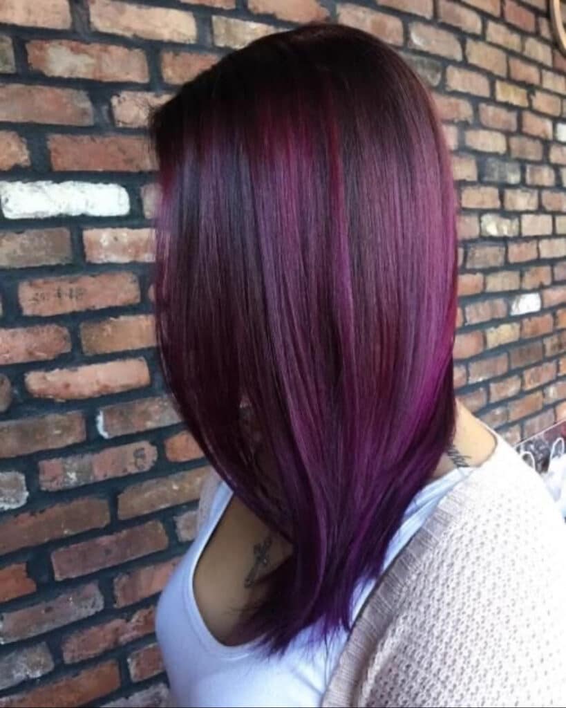 capelli prugna e bordeaux
