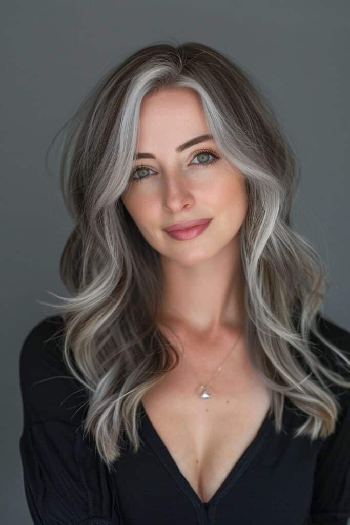 balayage argento e grigio
