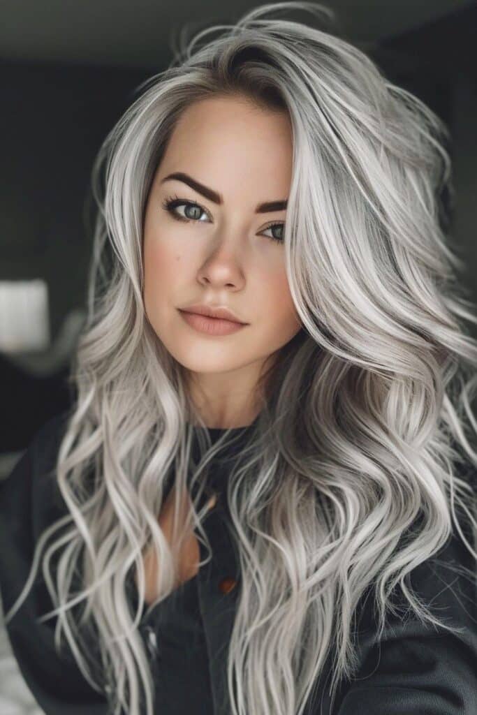 balayage argento e grigio
